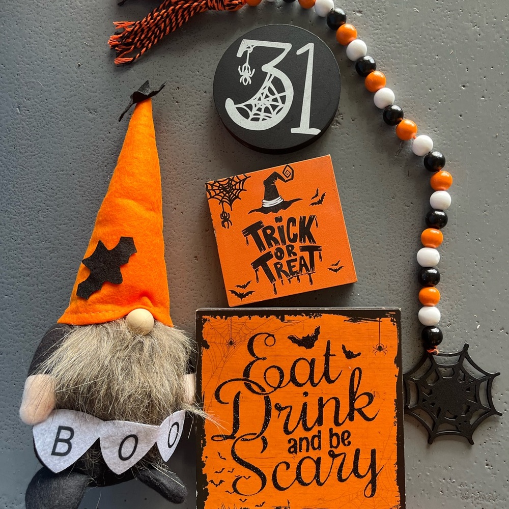 Halloween Decor Set with Orange Accents